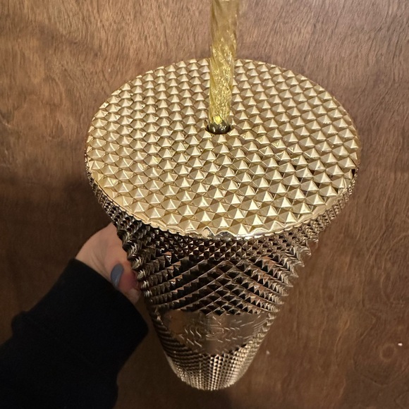STARBUCKS HOLIDAY 2022 TUMBLER GOLD BLING COLD CUP ✨ - Picture 2 of 5